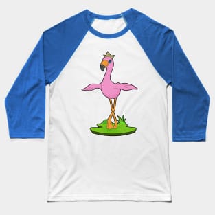 Flamingo Queen Crown Baseball T-Shirt